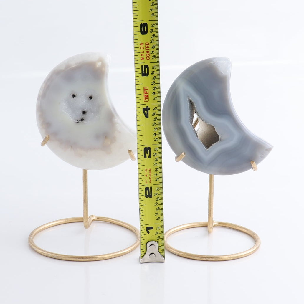 Agate Moons with Stand Set of 5