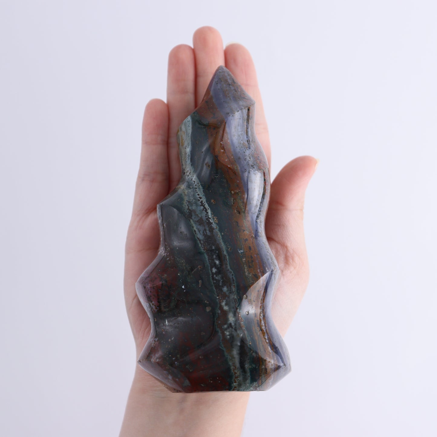 Ocean Jasper Flames Set of 5 - Expert Wholesale and Supplier of Wholesale Crystals & Bulk Gemstones, ["close_30","flames","jasper","Madagascar","Ocean Jasper"]