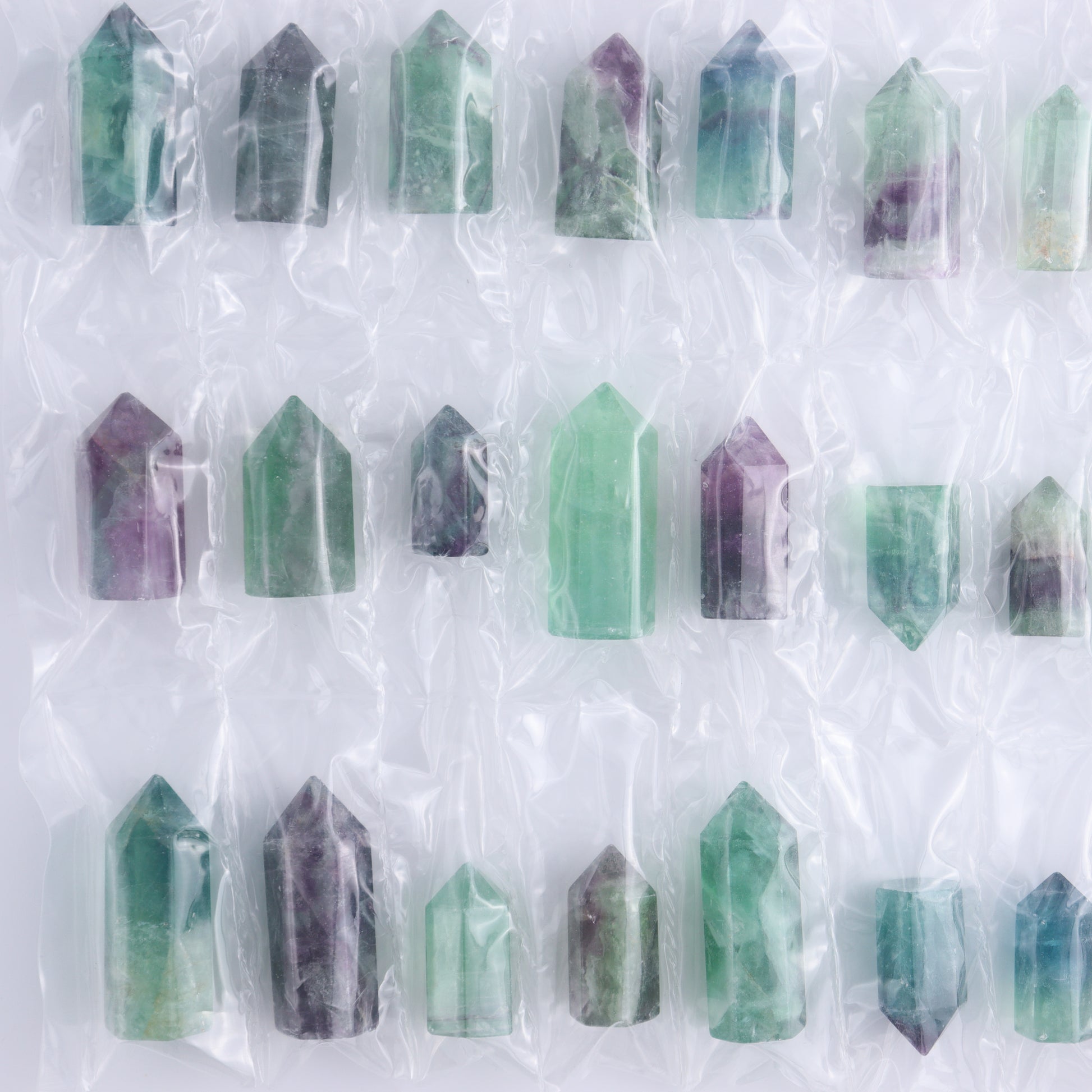Fluorite Towers Pack of 36 - Expert Wholesale and Supplier of Wholesale Crystals & Bulk Gemstones, ["China","Fluorite","Towers"]