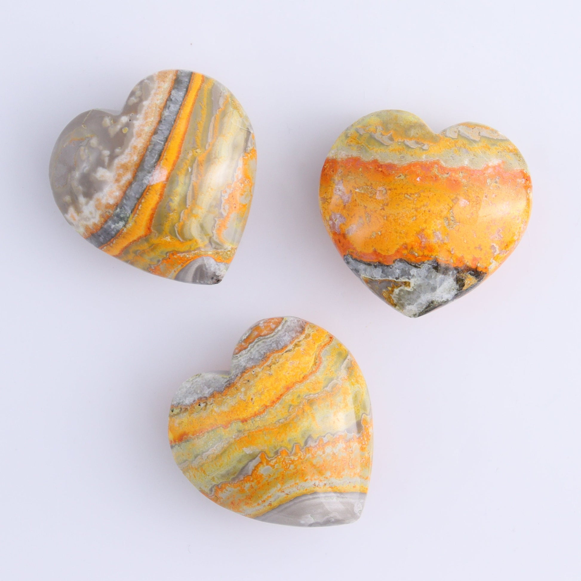 Bumblebee Jasper Hearts Set of 6 - Expert Wholesale and Supplier of Wholesale Crystals & Bulk Gemstones, Bumblebee Jasper, Hearts, jasper
