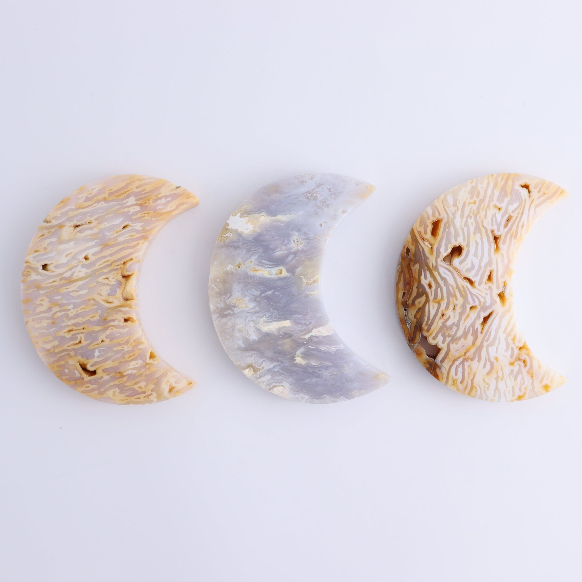 Agate Moons Set of 9 - Expert Wholesale and Supplier of Wholesale Crystals & Bulk Gemstones, ["Agate","moons"]