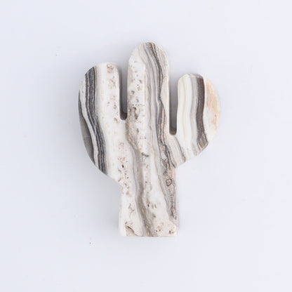 One Cactus Mexican Onyx/Calcite White Zebra 9 cm - Expert Wholesale and Supplier of Wholesale Crystals & Bulk Gemstones, ["Cactus","Calcite","Catalog Onyx","Mexico","onyx"]