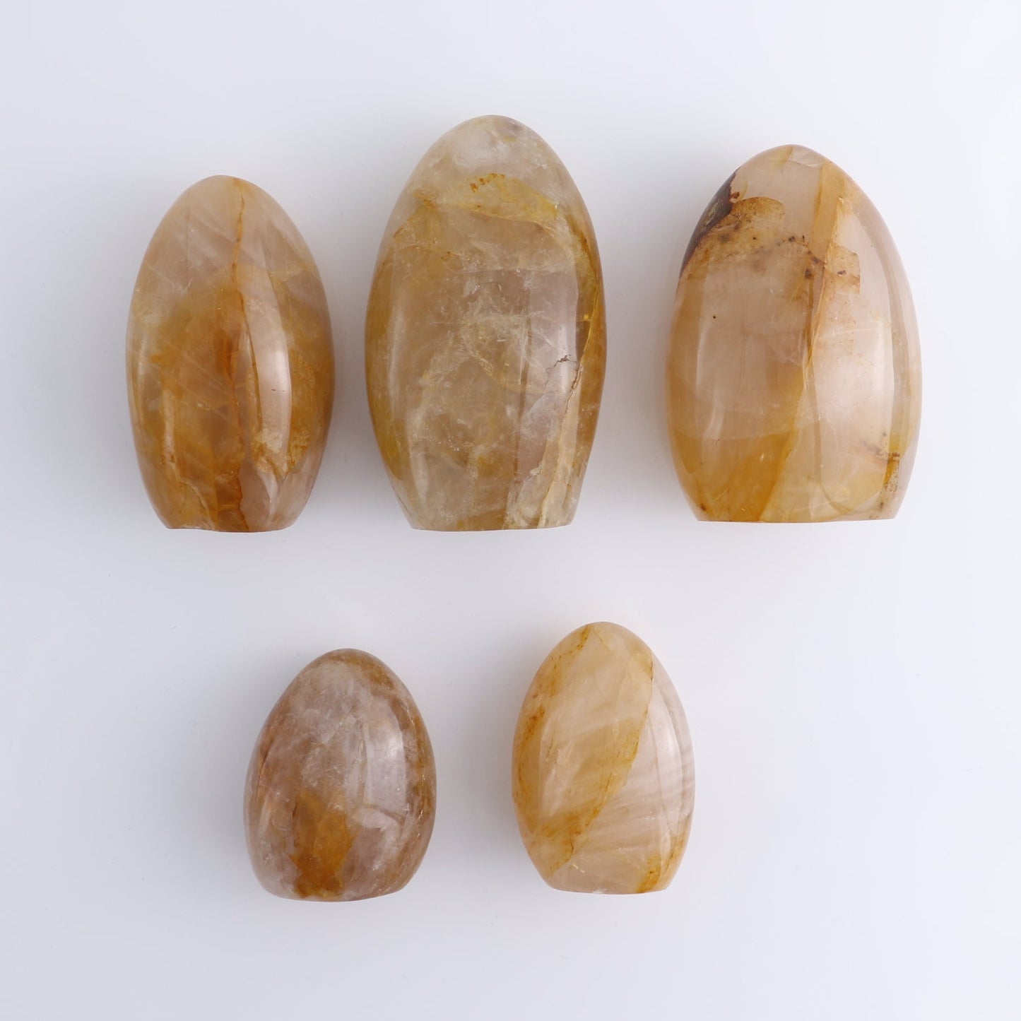 Golden Hematite Quartz Freeforms Set of 5