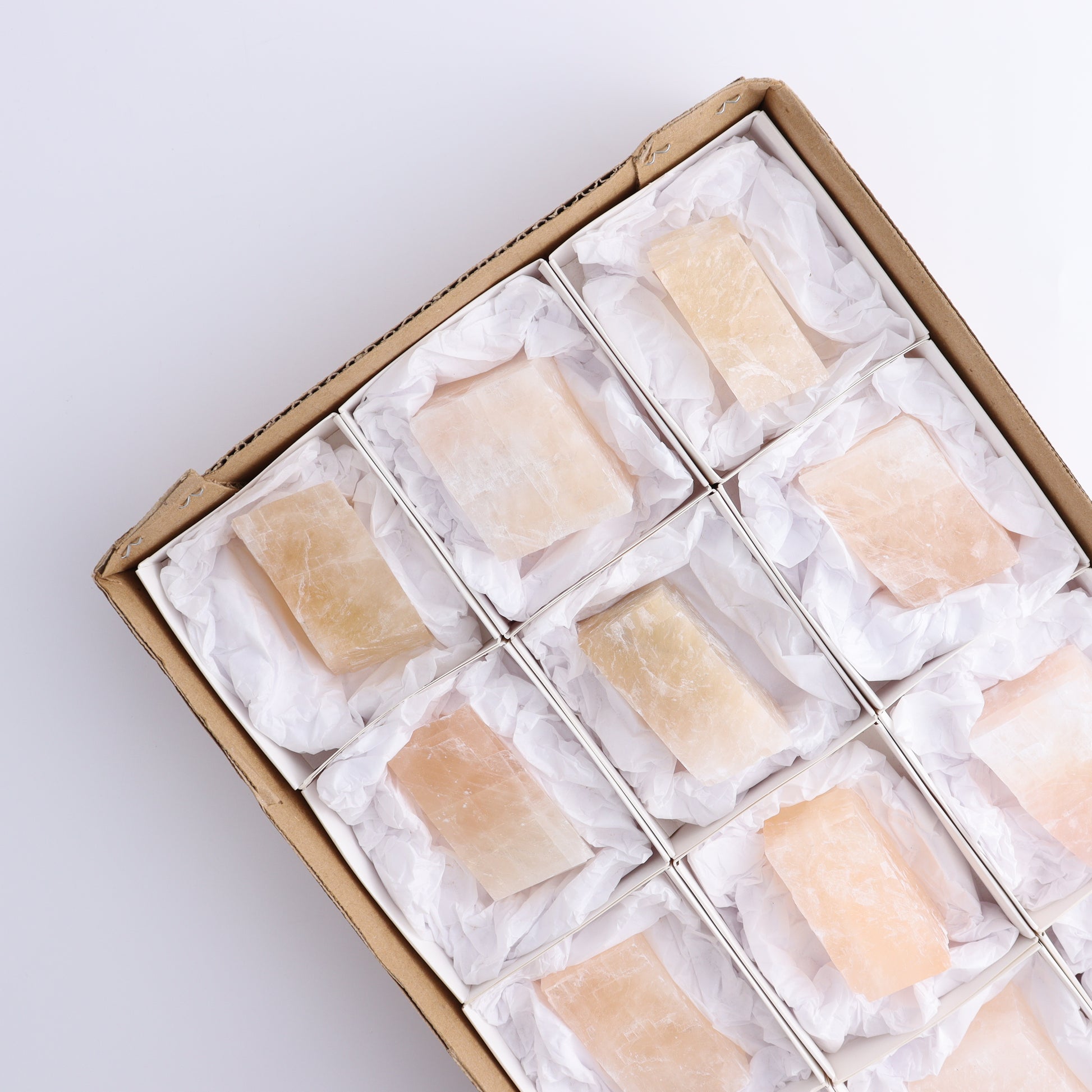 Pink Optical Calcite (Fluorescent) Set of 12 - Expert Wholesale and Supplier of Wholesale Crystals & Bulk Gemstones, ["Calcite","Mexico","Optical Calcite"]