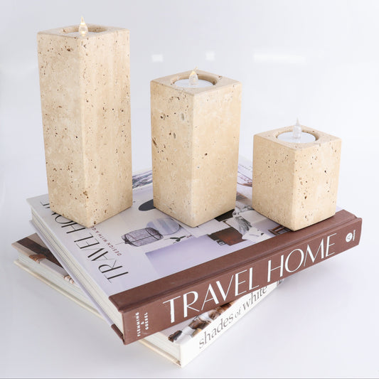 One Travertine Candle Holder - Expert Wholesale and Supplier of Wholesale Crystals & Bulk Gemstones, ["Candle Holder","Catalog Onyx","Mexico","Travertine"]