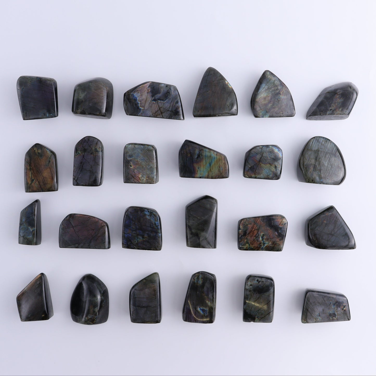 Labradorite Freeform Set of 24 - Expert Wholesale and Supplier of Wholesale Crystals & Bulk Gemstones, ["Freeforms","Labradorite","Madagascar"]