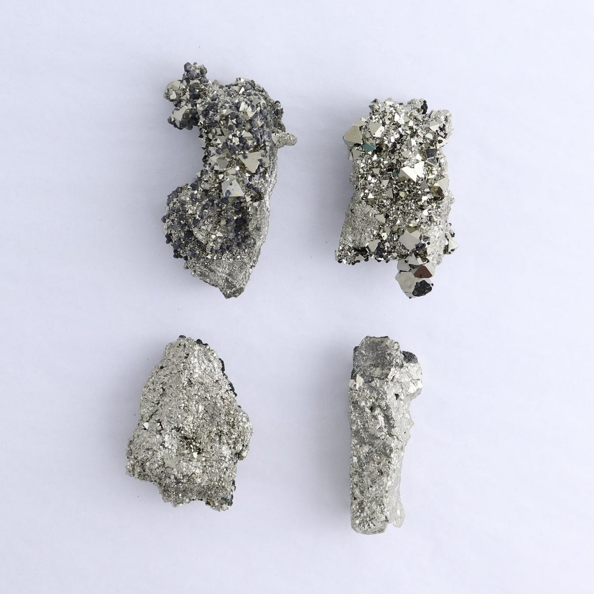 Pyrite Clusters Set of 4