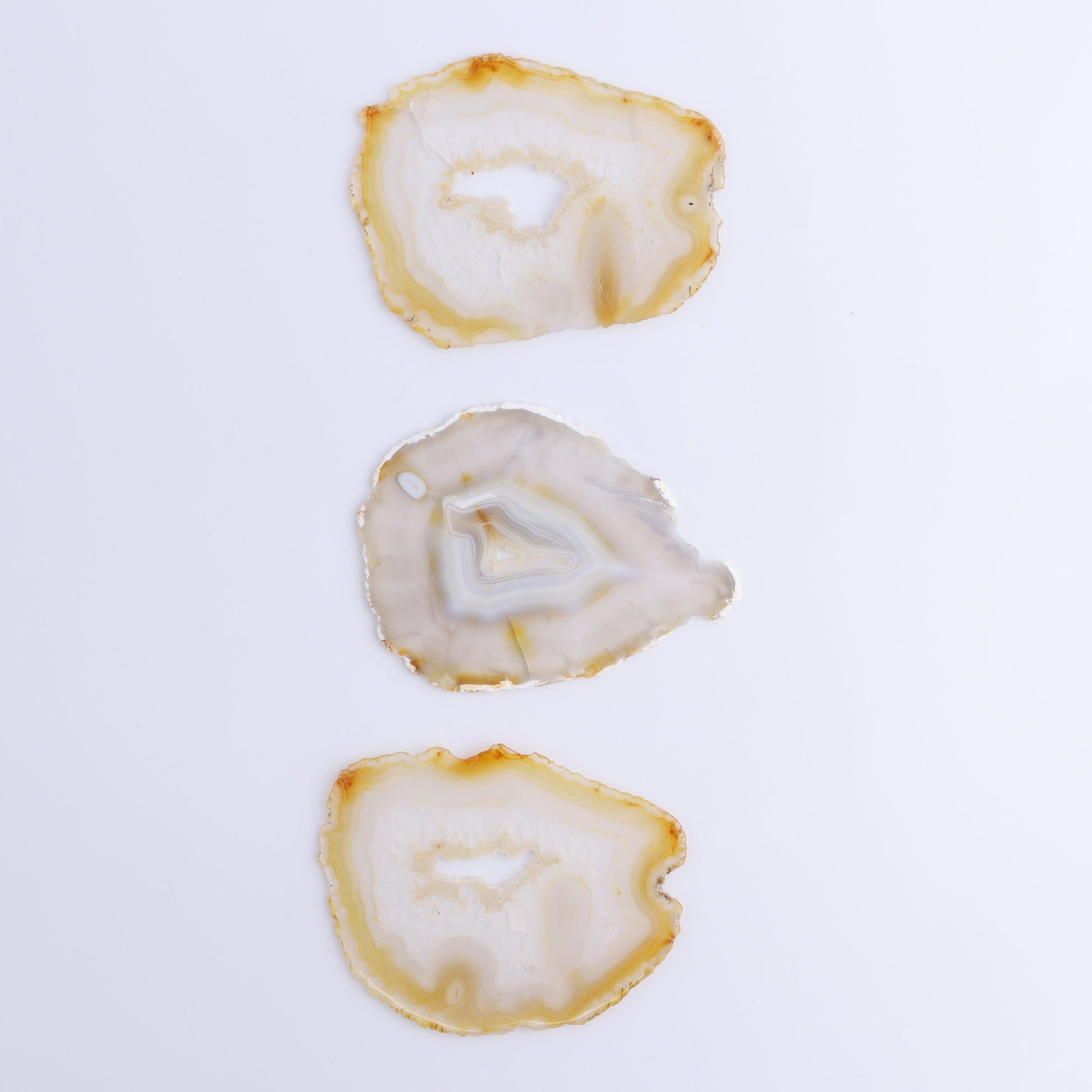 Iris Agate Slices Set of 3 - Expert Wholesale and Supplier of Wholesale Crystals & Bulk Gemstones, ["Agate","Iris Agate","Slices and Slabs"]
