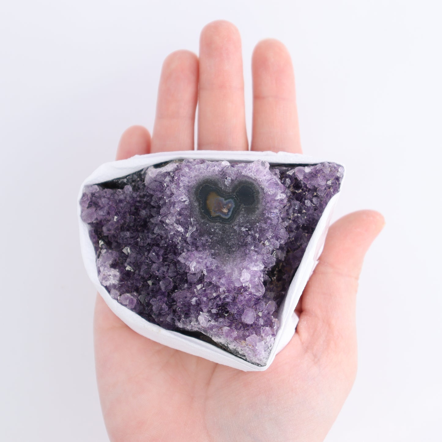 Uruguay Amethyst Clusters with "Eyes" Flat of 9 - Expert Wholesale and Supplier of Wholesale Crystals & Bulk Gemstones, ["Amethyst","Amethyst Eyes","Clusters","Uruguay"]