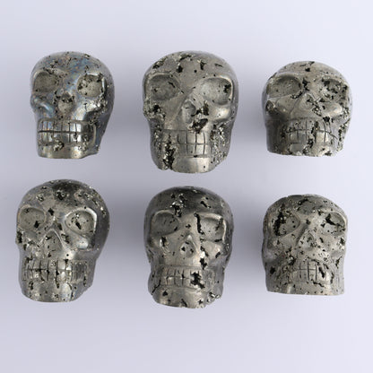 Pyrite Skulls Set of 6 - Expert Wholesale and Supplier of Wholesale Crystals & Bulk Gemstones, ["Hearts","Peru","Pyrite"]