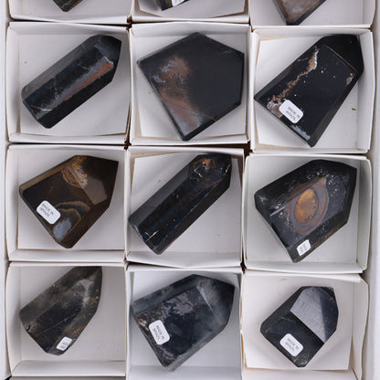 Tiger Eye Towers Set of 12 - Expert Wholesale and Supplier of Wholesale Crystals & Bulk Gemstones, ["Brazil","close_70","Tiger Eye","Towers"]