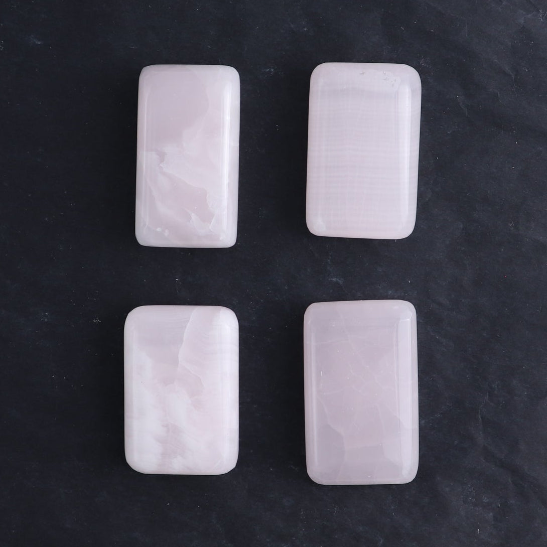 Pink Mangano Calcite Rectangles Set of 12