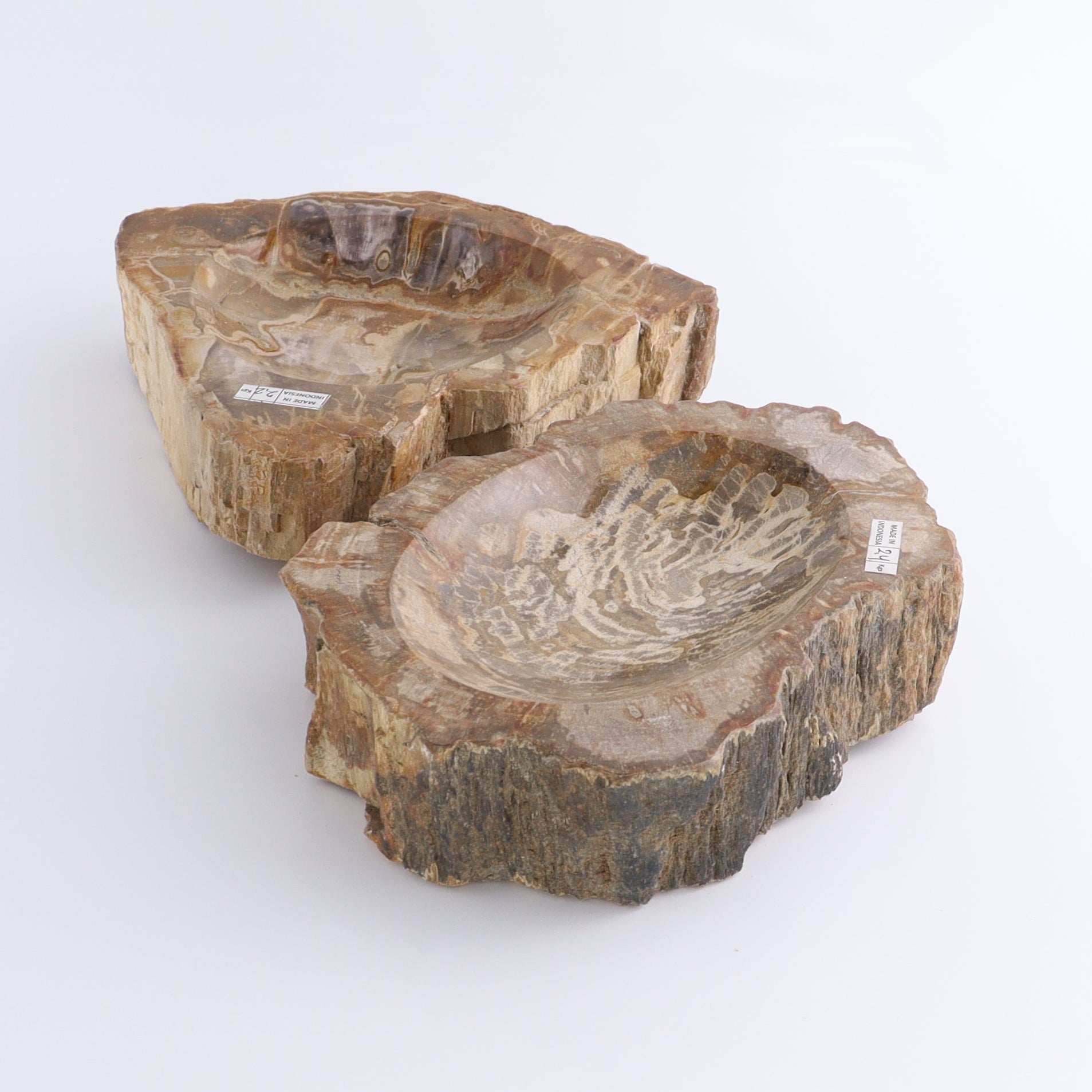Petrified Wood Bowls Set of 2 - Expert Wholesale and Supplier of Wholesale Crystals & Bulk Gemstones, ["Bowls","Indonesia","Petrified Wood"]