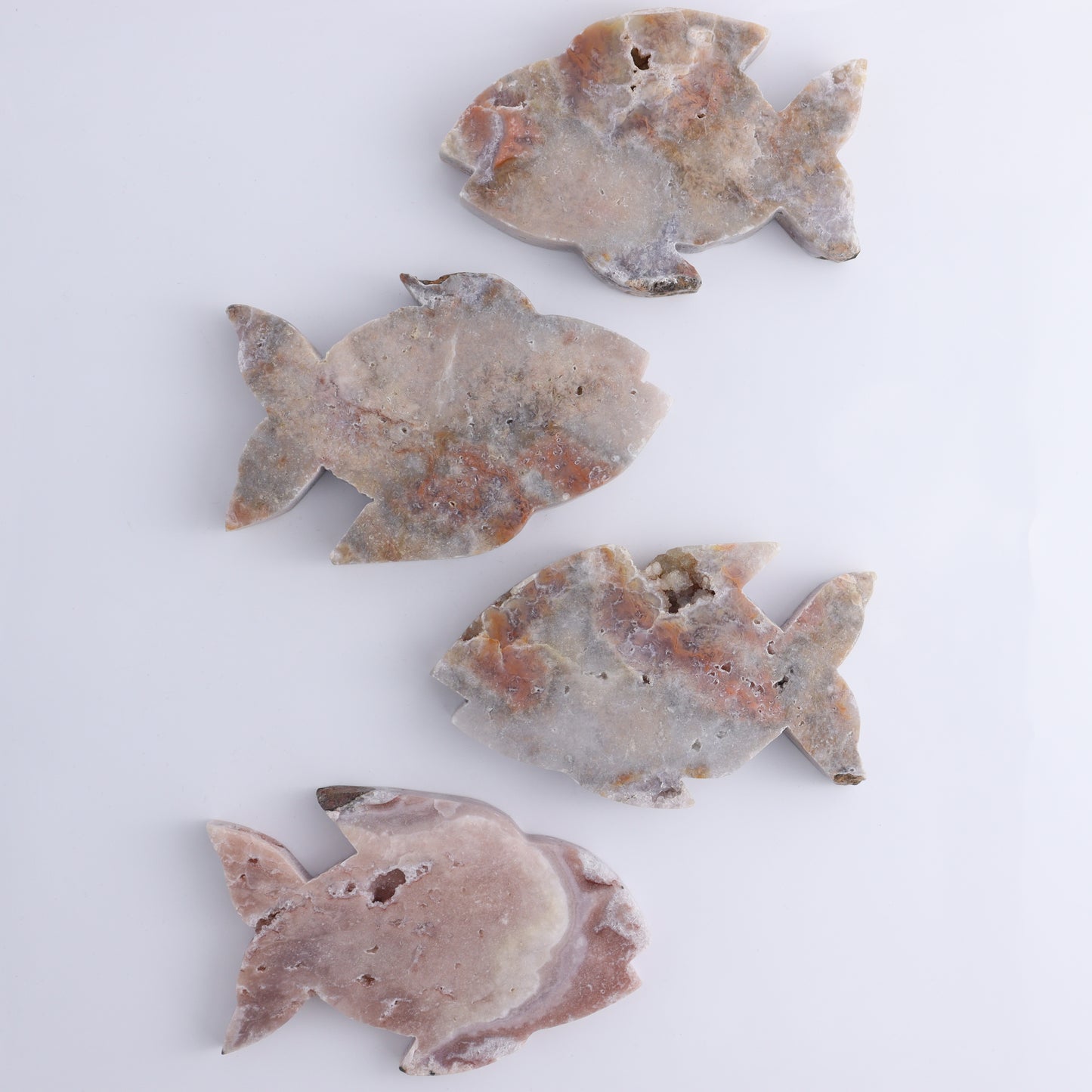 Pink Amethyst Fish Set of 4 - Expert Wholesale and Supplier of Wholesale Crystals & Bulk Gemstones, ["Amethyst","Brazil","Pink Amethyst"]