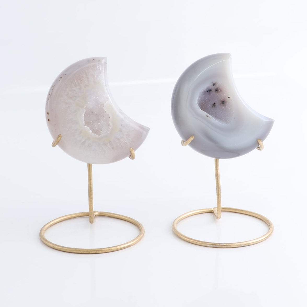 Agate Moons with Stand Set of 5