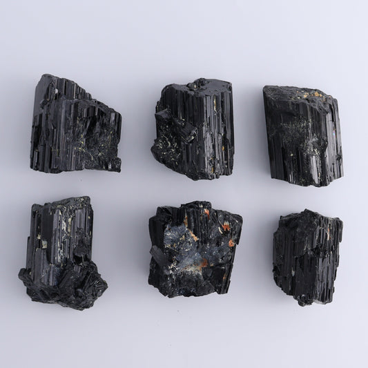 Black Tourmaline Roughs Set of 6 - Expert Wholesale and Supplier of Wholesale Crystals & Bulk Gemstones, ["Black Tourmaline","Madagascar","Rough","Tourmaline"]