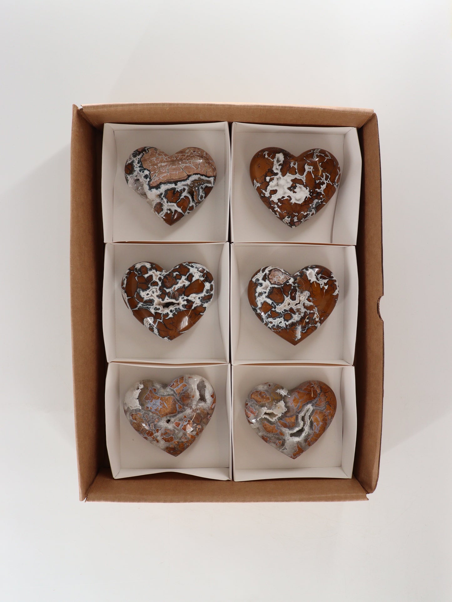 Brecciated Jasper Hearts Set of 6 - Expert Wholesale and Supplier of Wholesale Crystals & Bulk Gemstones, []