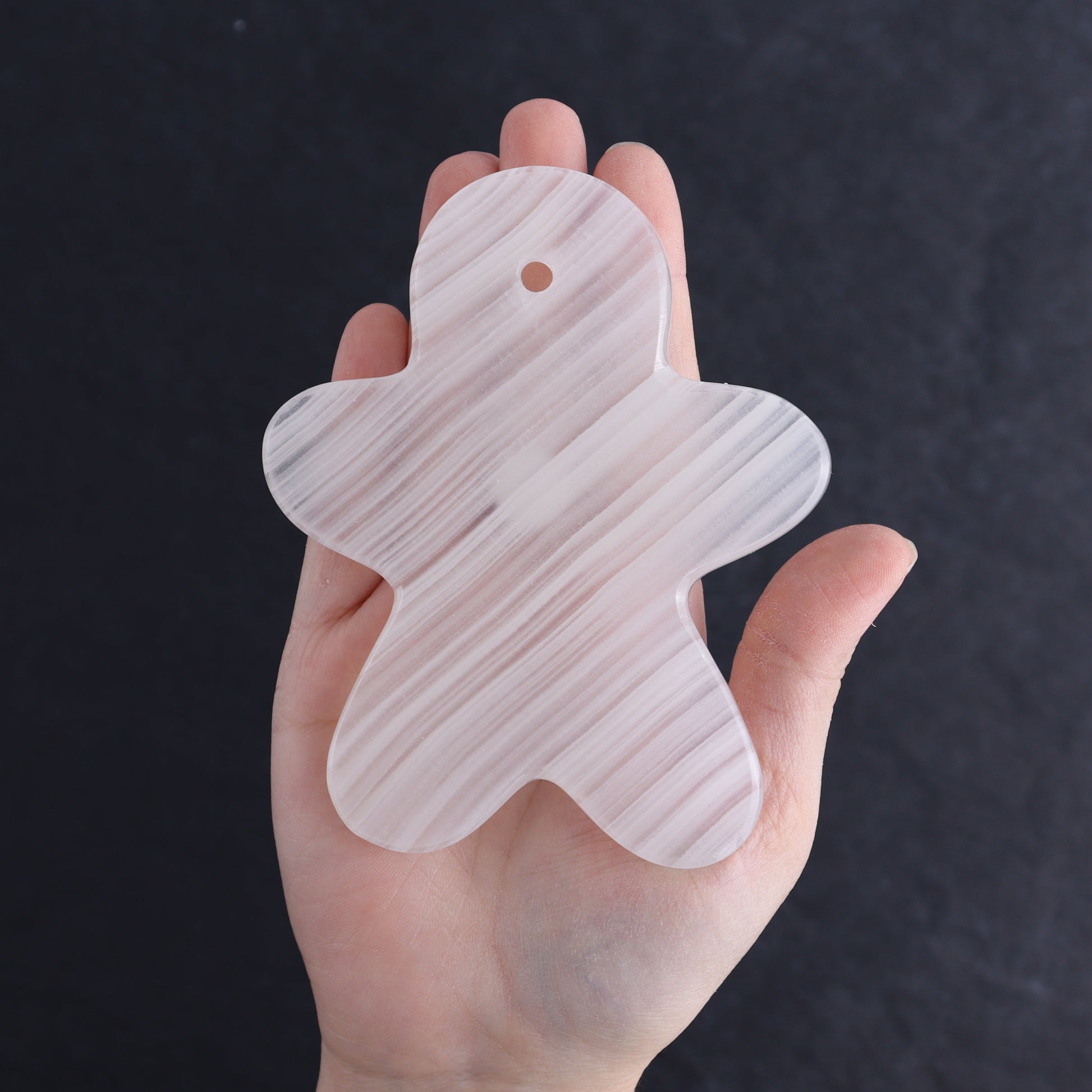 One White Onyx Gingerbread Ornament - Expert Wholesale and Supplier of Wholesale Crystals & Bulk Gemstones, ["Catalog Onyx","Gingerbread","Mexico","onyx","Ornament"]