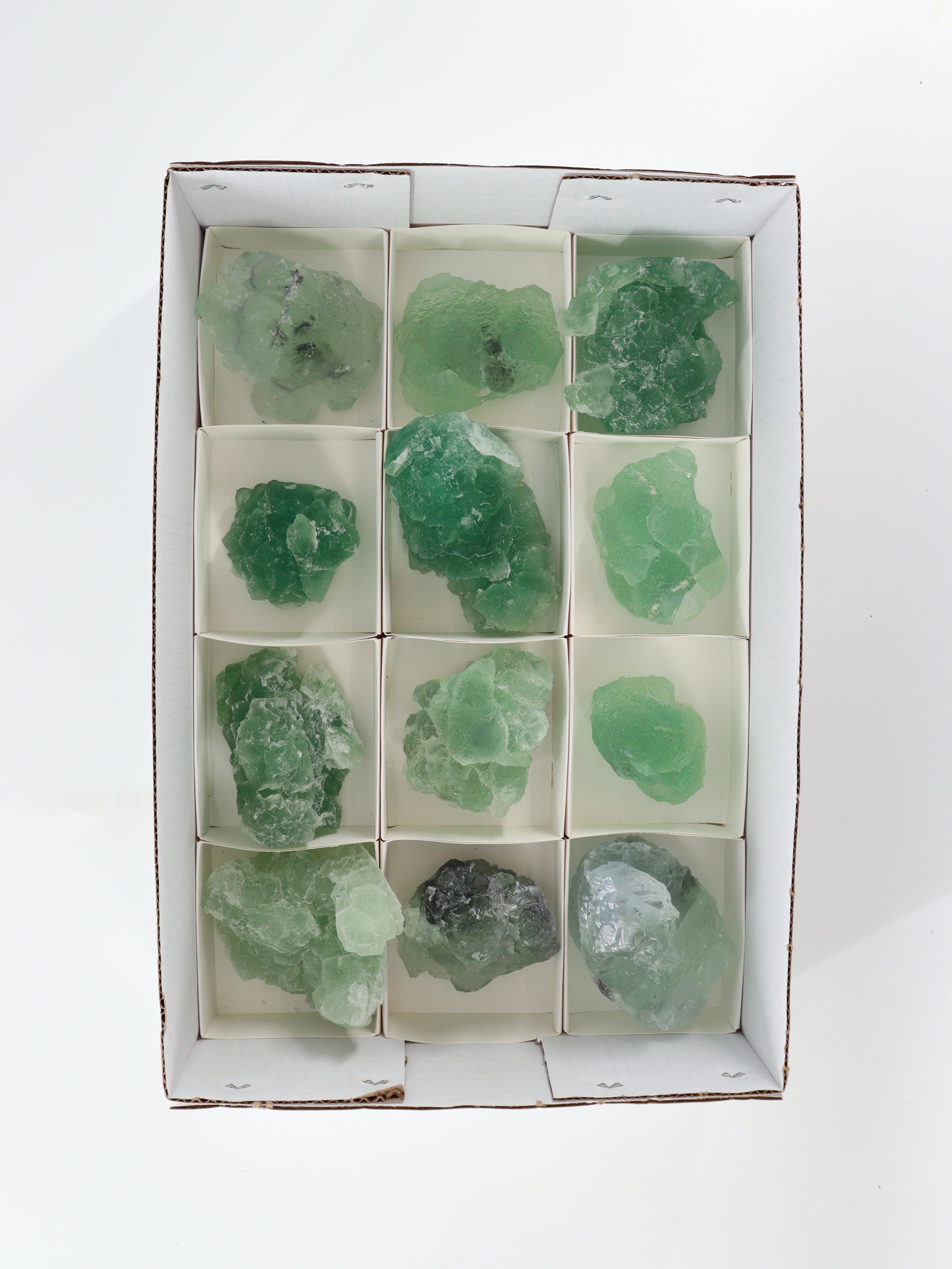 Fluorite Flat Set of 12 | Wholesale Crystals Vendor – Mi Esperanza Minerals