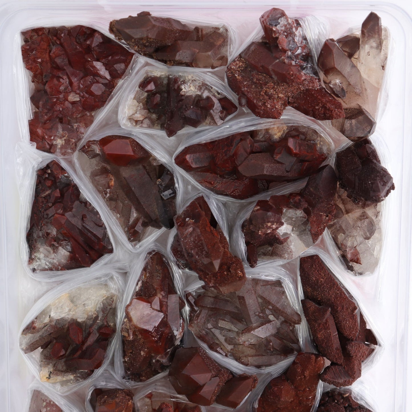 Quartz Hematite Inclusions Flat from Morocco
