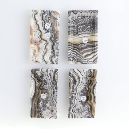 One Mexican Onyx/Calcite Black & White Zebra Rectangle Dish