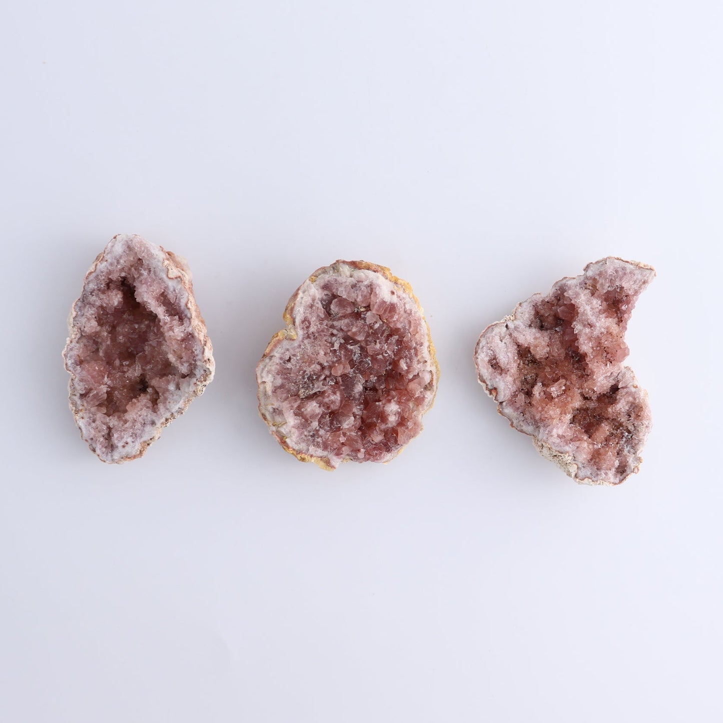 Pink Amethyst Clusters Set of 9