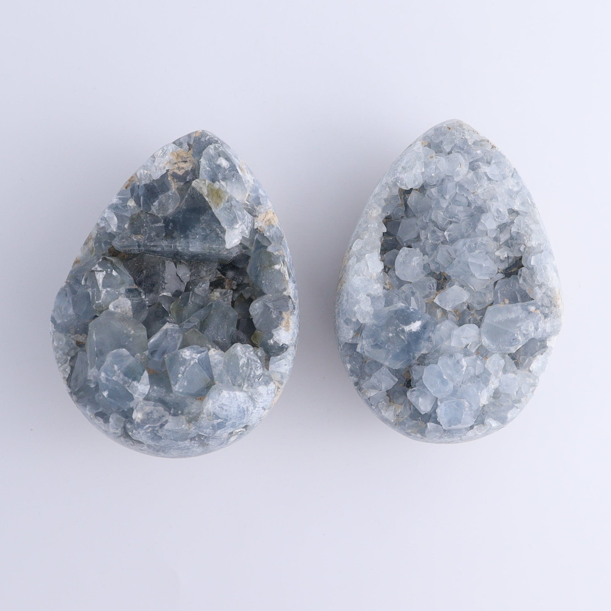 Celestite Eggs & Clusters Set of 6 - Expert Wholesale and Supplier of Wholesale Crystals & Bulk Gemstones, ["Celestite","Clusters","Freeform"]