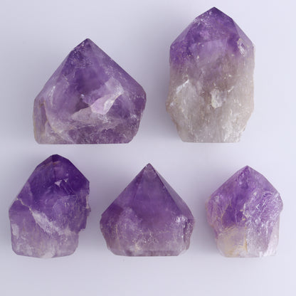 Amethyst Tops Polished Set of 5 - Expert Wholesale and Supplier of Wholesale Crystals & Bulk Gemstones, ["Amethyst","Brazil","Top Polished"]