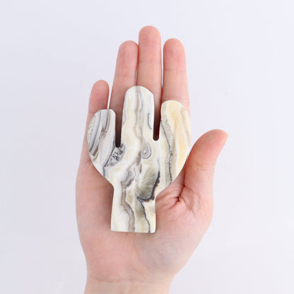 One Cactus Mexican Onyx/Calcite White Zebra 9 cm - Expert Wholesale and Supplier of Wholesale Crystals & Bulk Gemstones, ["Cactus","Calcite","Catalog Onyx","Mexico","onyx"]