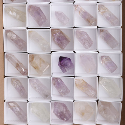 Powellite Amethyst UV Reactive Towers Set of 30 - Expert Wholesale and Supplier of Wholesale Crystals & Bulk Gemstones, ["Amethyst","Powellite"]