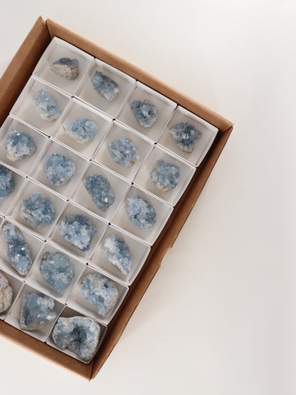 Celestite Clusters Set of 24 - Expert Wholesale and Supplier of Wholesale Crystals & Bulk Gemstones, []