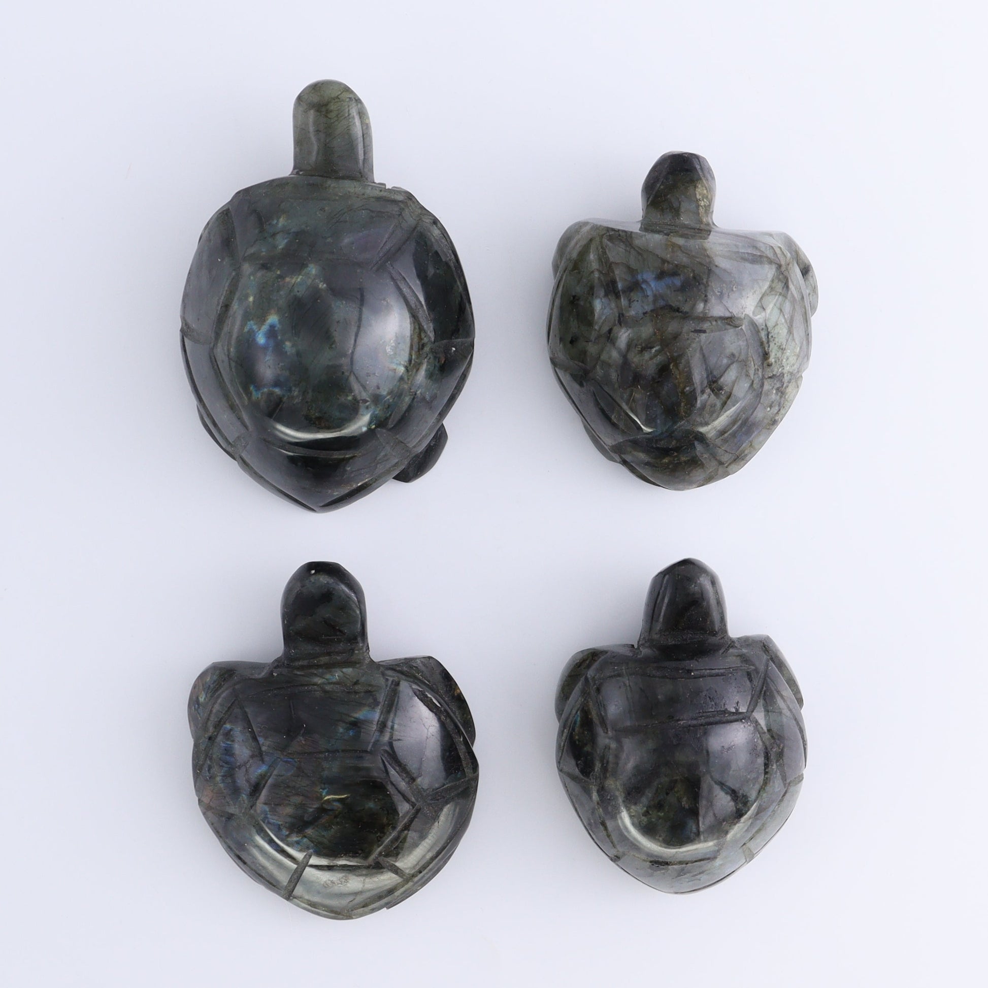 Labradorite Turtles Set of 4 - Expert Wholesale and Supplier of Wholesale Crystals & Bulk Gemstones, ["Labradorite","Madagascar","turtle","Turtles"]