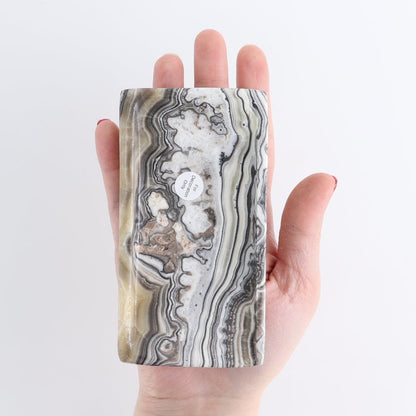 One Mexican Onyx/Calcite Black & White Zebra Rectangle Dish