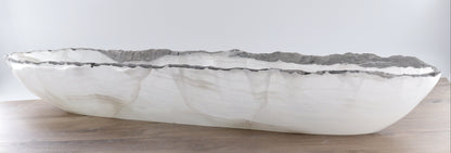 Mexican Onyx/Calcite Canoe Bowl