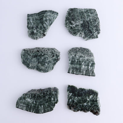 Seraphinite Slices Set of 6 - Expert Wholesale and Supplier of Wholesale Crystals & Bulk Gemstones, ["Russia","Seraphinite","Slices and Slabs"]