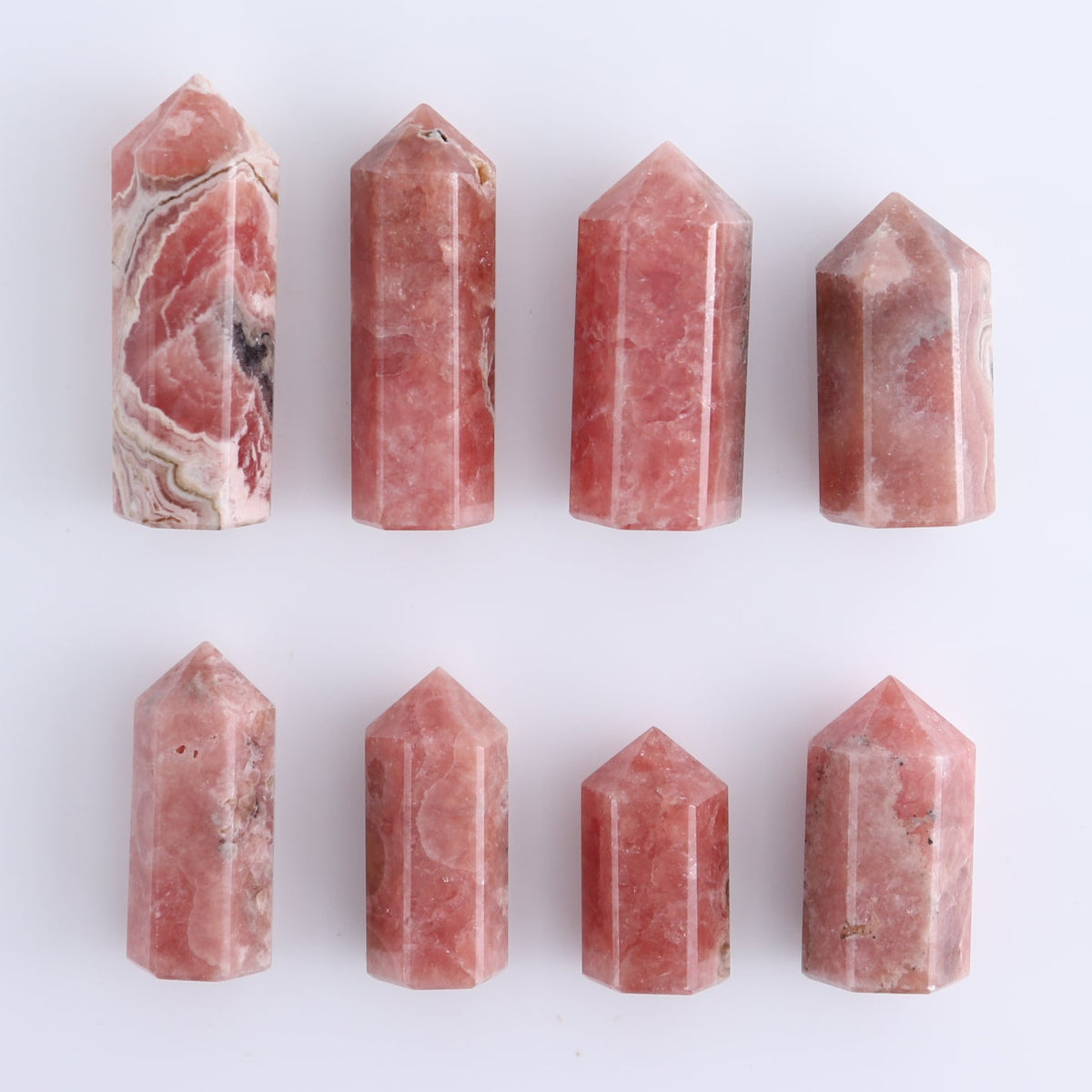 Rhodochrosite Towers Set of 8