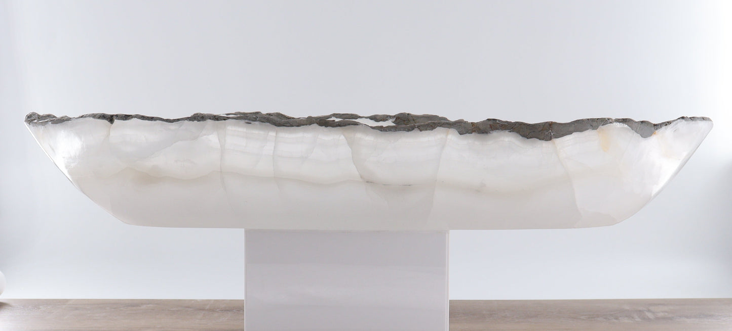 Mexican Onyx/Calcite Canoe Bowl - Expert Wholesale and Supplier of Wholesale Crystals & Bulk Gemstones, ["Bowls","Calcite","canoe","Mexico","onyx"]