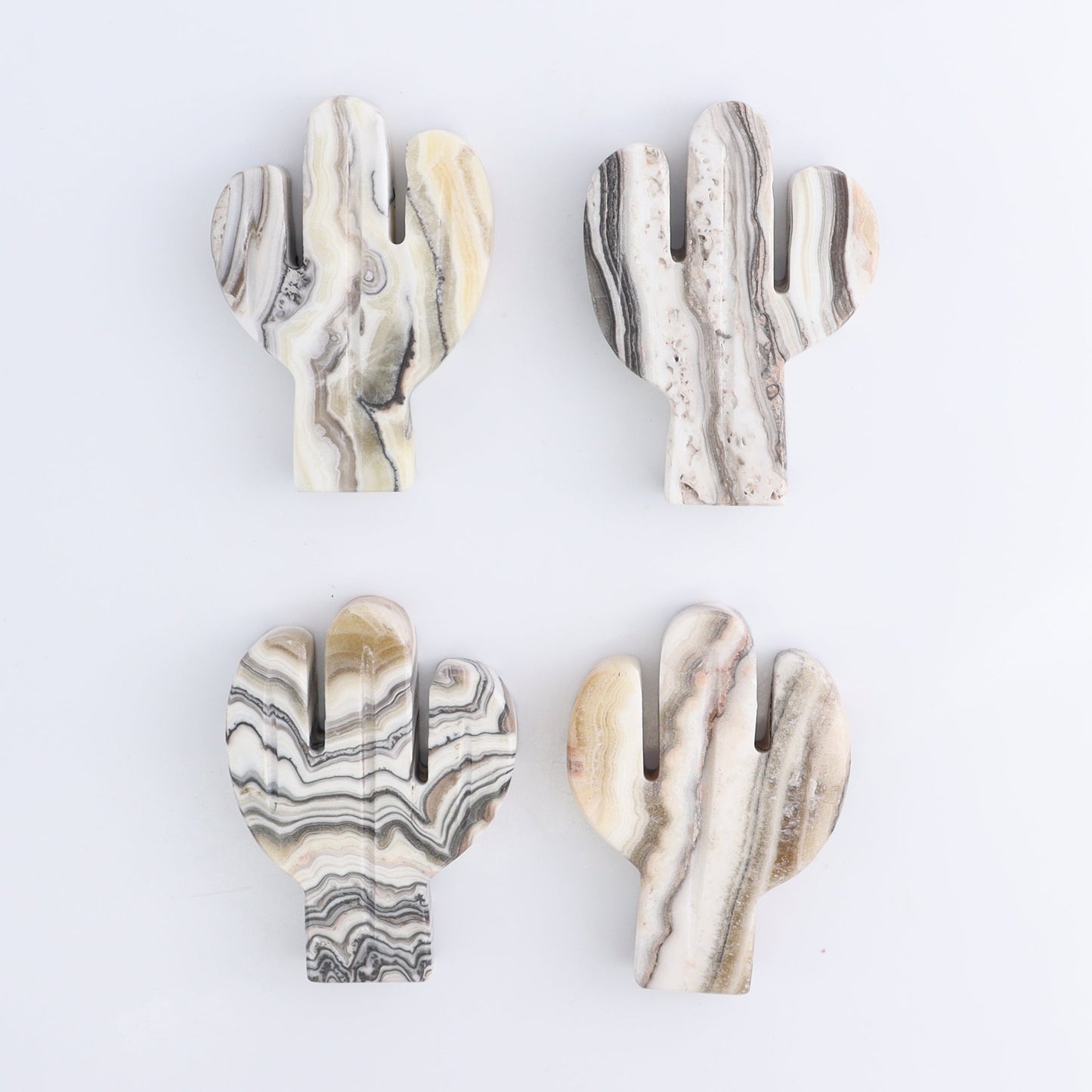 One Cactus Mexican Onyx/Calcite White Zebra 9 cm - Expert Wholesale and Supplier of Wholesale Crystals & Bulk Gemstones, ["Cactus","Calcite","Catalog Onyx","Mexico","onyx"]