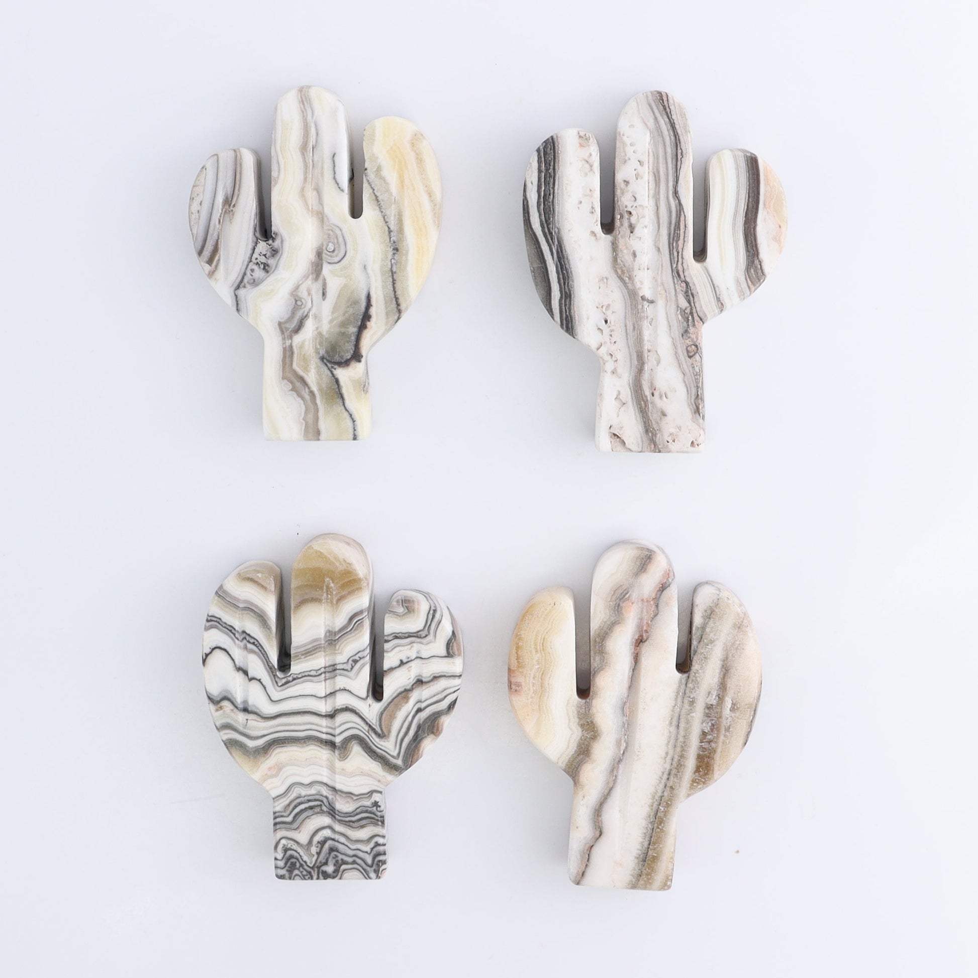 One Cactus Mexican Onyx/Calcite White Zebra 9 cm - Expert Wholesale and Supplier of Wholesale Crystals & Bulk Gemstones, ["Cactus","Calcite","Catalog Onyx","Mexico","onyx"]
