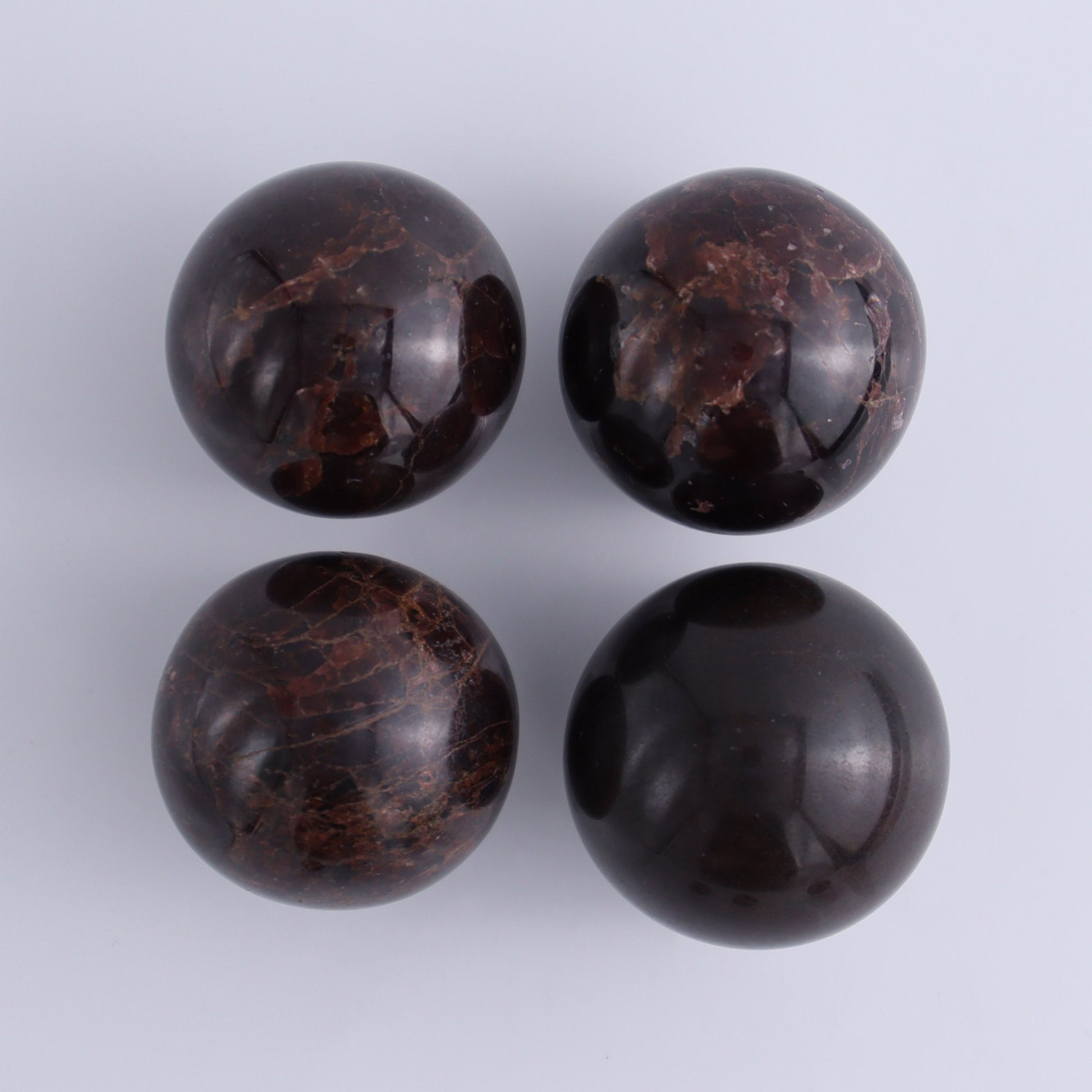Garnet Spheres Set of 7 - Expert Wholesale and Supplier of Wholesale Crystals & Bulk Gemstones, ["Garnet","India","Spheres"]