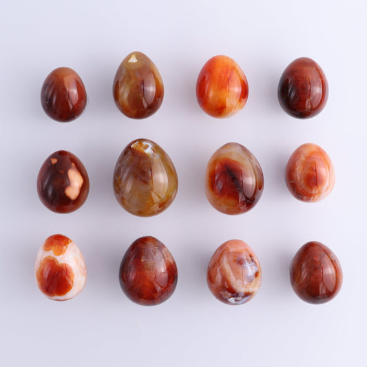 Carnelian Eggs Set of 12 - Expert Wholesale and Supplier of Wholesale Crystals & Bulk Gemstones, ["carnelian","Eggs","Madagascar"]