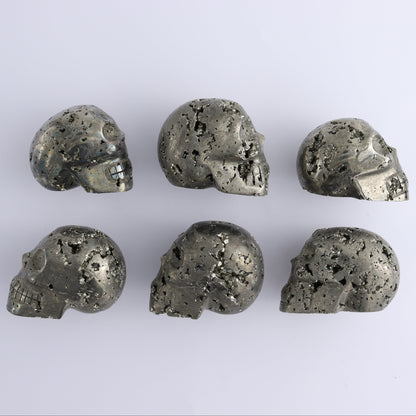 Pyrite Skulls Set of 6 - Expert Wholesale and Supplier of Wholesale Crystals & Bulk Gemstones, ["Hearts","Peru","Pyrite"]