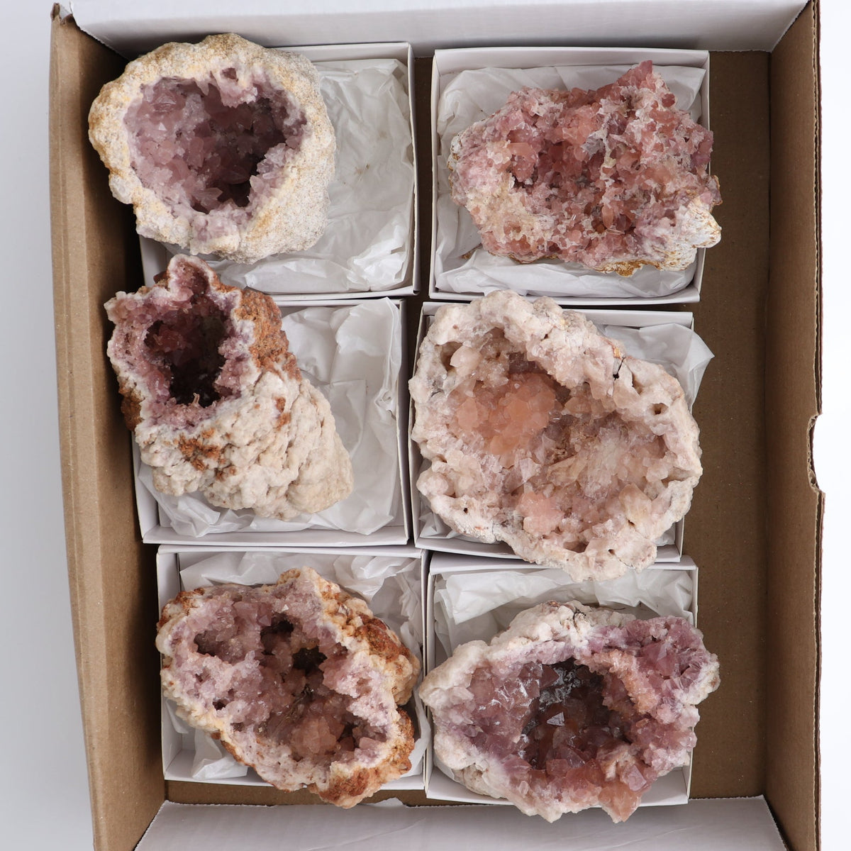 Pink Amethyst Geodes Set of 6