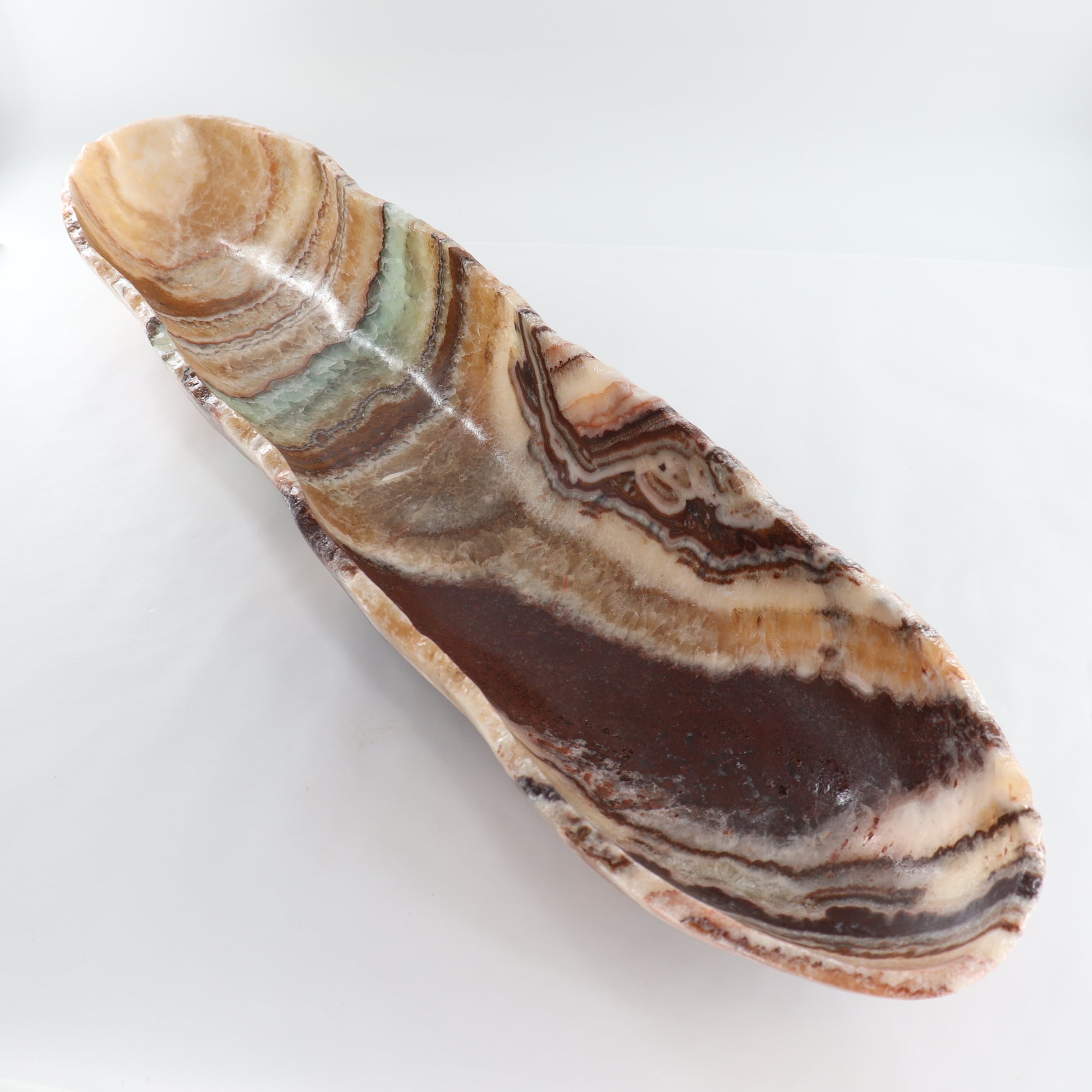 Mexican Onyx/Calcite Canoe Bowl - Expert Wholesale and Supplier of Wholesale Crystals & Bulk Gemstones, ["Bowls","Calcite","canoe","Mexico","onyx"]