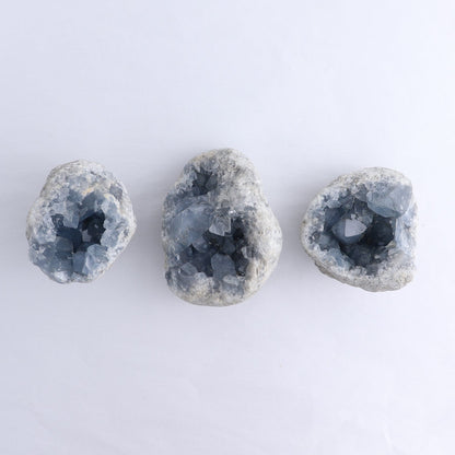 Celestite Clusters Set of 3 - wholesale crystals