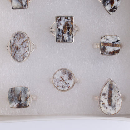 Astrophyllite Rings Set of 9 - Expert Wholesale and Supplier of Wholesale Crystals & Bulk Gemstones, ["Astrophyllite","close_50","India","Ring","rings","sterling silver"]
