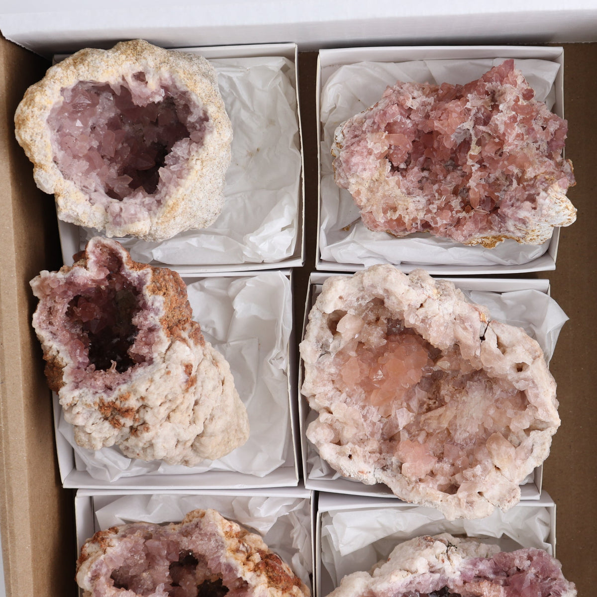 Pink Amethyst Geodes Set of 6