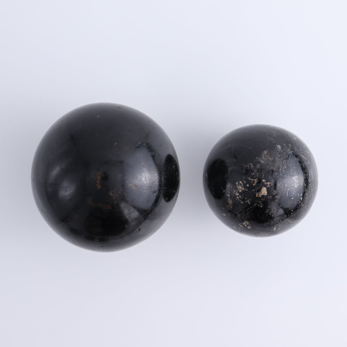 Black Tourmaline Spheres Set of 6