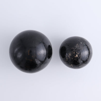 Black Tourmaline Spheres Set of 6