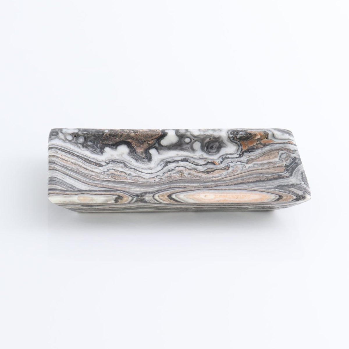 One Mexican Onyx/Calcite Black & White Zebra Rectangle Dish
